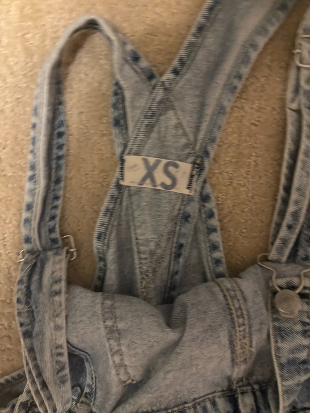 Free People Women's Blue Denim Overalls